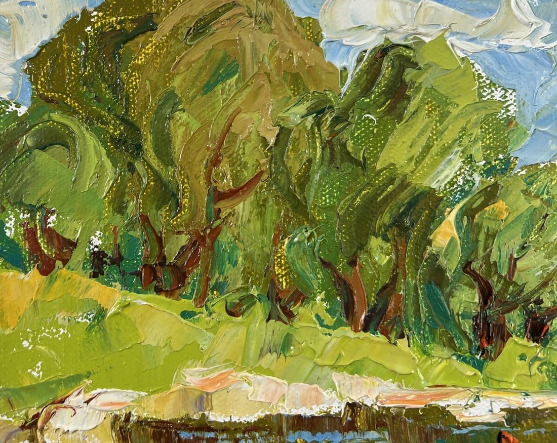 Oil painting Willows by the pond Alex Kalenyuk - 7