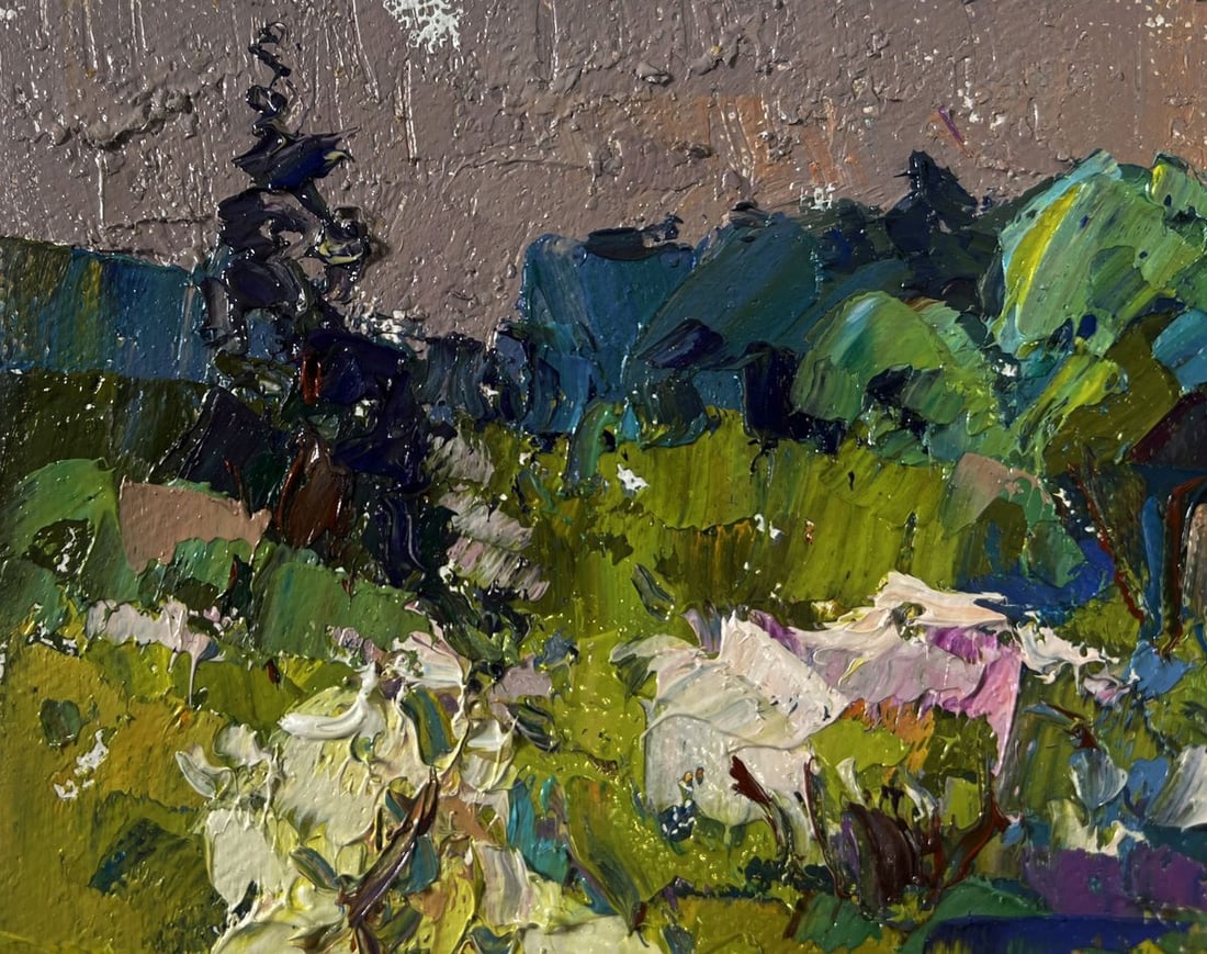 Oil painting Breath of spring in green groves Oksana Ivanyuk - 7