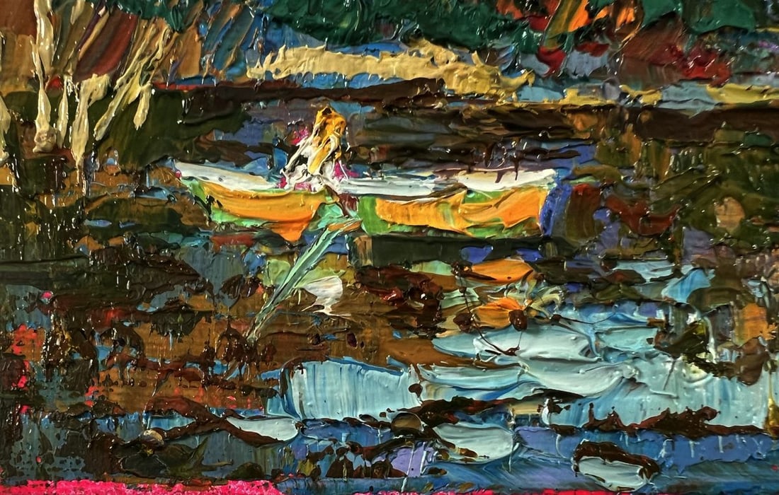 Oil painting Evening boat ride and ringing of bells Oksana Ivanyuk - 6