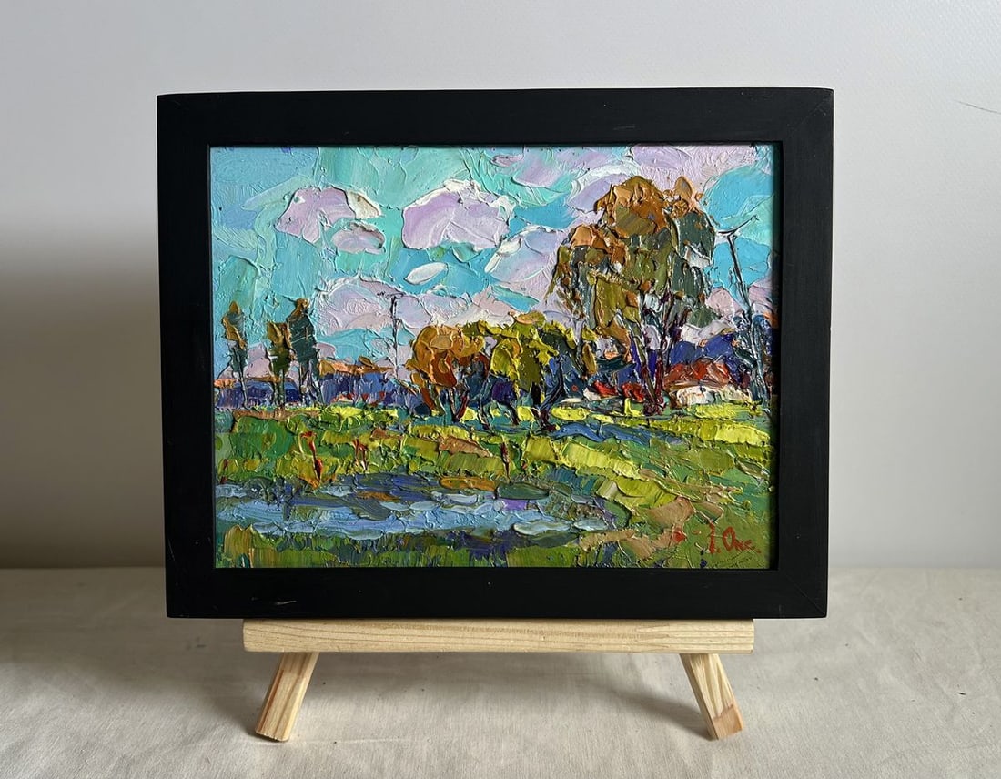 Oil painting Near the village lake Oksana Kalenyuk (1 of 10)