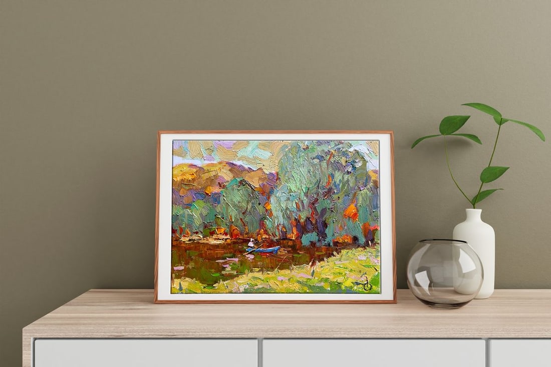 Oil painting Willow above the pond Alex Kalenyuk - 3