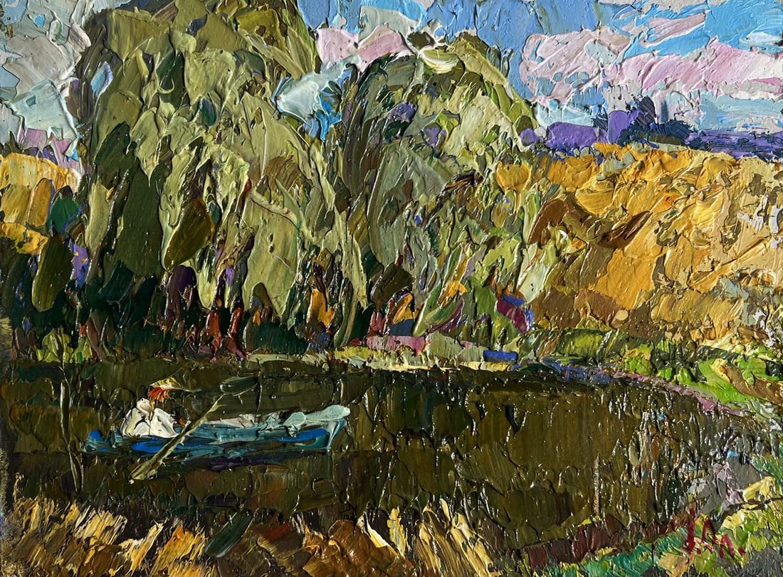 Oil painting On the summer lake Alex Kalenyuk - 3