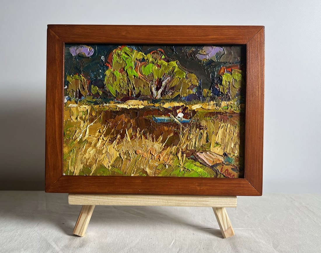 Oil painting Going fishing after the rain Oksana Kalenyuk (1 of 10)