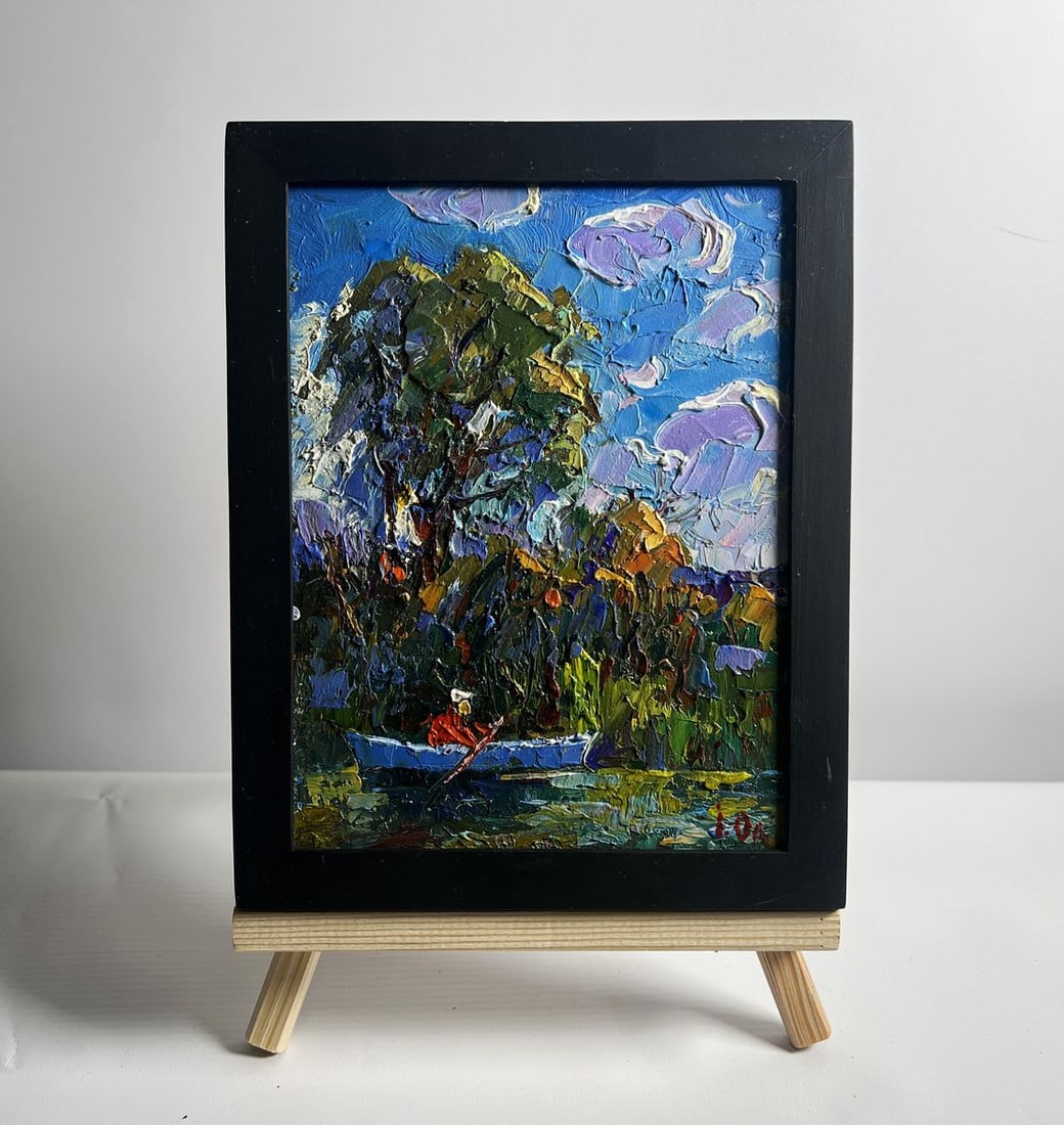 Oil painting Early morning on a boat Alex Kalenyuk (1 of 10)