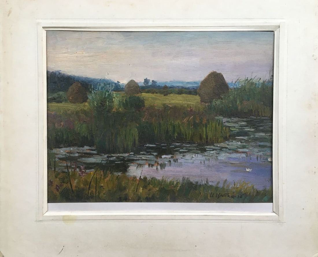 Oil painting Evening landscape Tsyupka Ivan Kirillovich: Title: Oil painting Evening landscape Tsyupka Ivan Kirillovich Description: No998 *** ABOUT THIS PAINTING *** * TITLE: "Evening landscape" * ARTISTS: Tsyupka Ivan Kirillovich * SIZE: 24x31 cm/'9.44x12