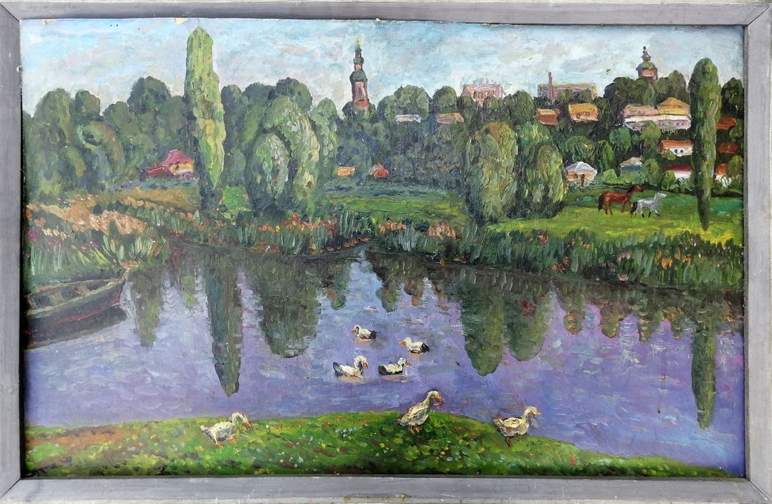 Oil painting Ducks in the lake Yalovenko Alexander Ivanovich (1 of 11)