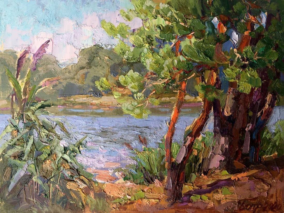 Oil painting Near the lake Batrakov Vladimir Grigorievich: Title: Oil painting Near the lake Batrakov Vladimir Grigorievich Description: NoAAA2383 *** ABOUT THIS PAINTING *** * TITLE: "Near the lake" * ARTISTS: Batrakov Vladimir Grigorievich * SIZE: 21.5x29 c