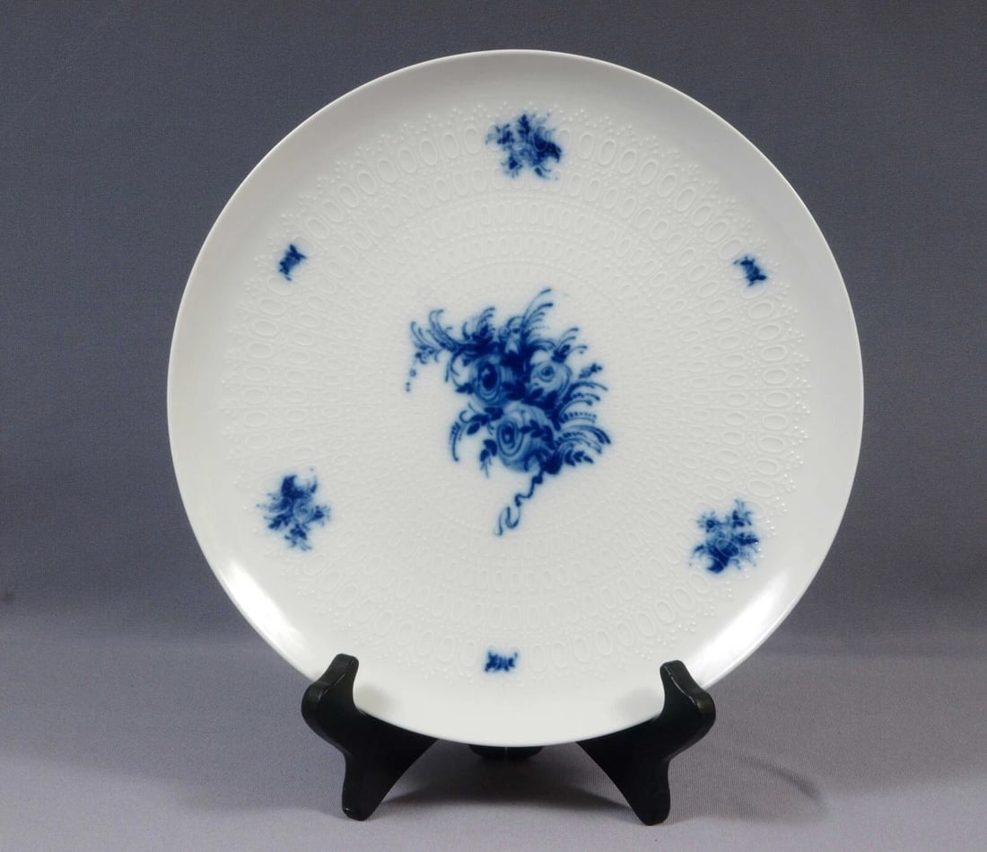 Vintage ROSENTHAL Bjorn RHAPSODY Romance Dinner Plate Blue Germany (1 of 6)