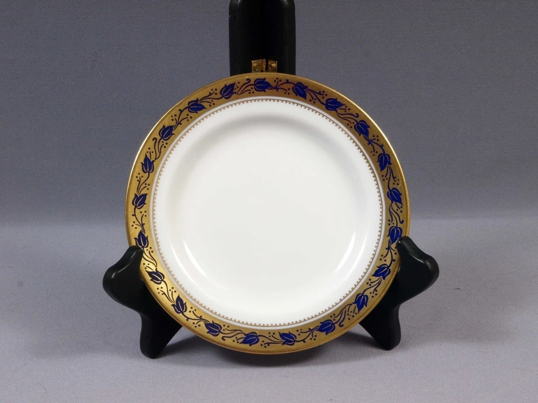 Copeland Spode Bread Dessert PLATE ANTIQUE 1910-1916 Cobalt Gold Blue R3943 (1 of 4)