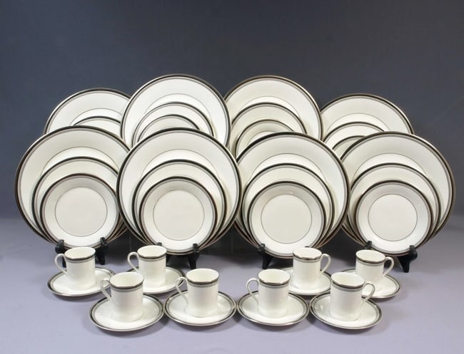 ROYAL DOULTON SARABANDE Dinner SET Salad Plate Espresso cup H5023 Vintage Silver (1 of 9)