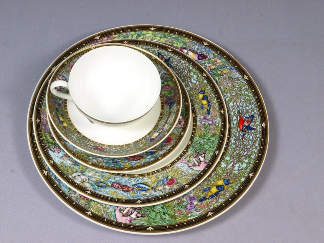 Villeroy & Boch Vie Sauvage Place Setting Cup Dinner Salad Plate Germany Vintage: Title: Villeroy & Boch Vie Sauvage Place Setting Cup Dinner Salad Plate Germany Vintage Description: . This is a lovely Place setting made by Villeroy & Boch in Germany, in the lovely Vie Sauvage patt