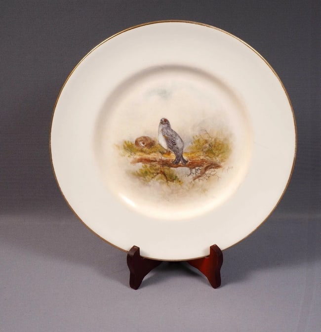 Royal Worcester SIGNED Dinner Plate Handpainted Game Birds Black Grouse Maybury (1 of 6)