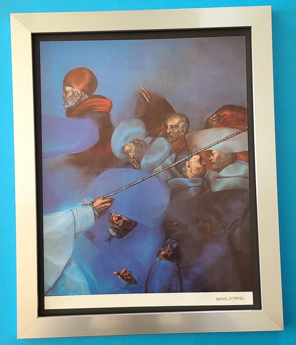 RAFAEL CORONEL + MEXICAN MASTER BEAUTIFUL PRINT + SIGNED + MOUNTED AND FRAMED - 3