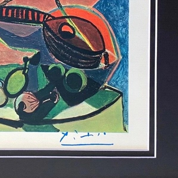 PABLO PICASSO BEAUTIFUL 1948 SIGNED SCARCE PRINT MATTED AND FRAMED - 3