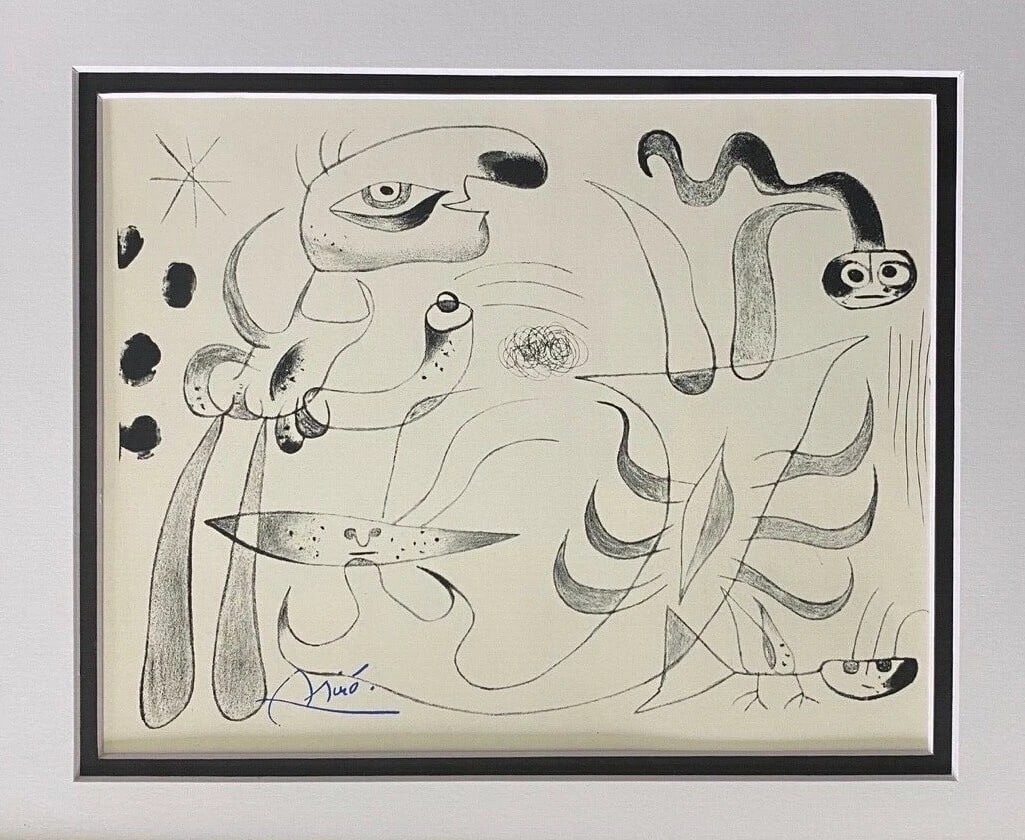 JOAN MIRO 1971 BEAUTIFUL SIGNED PRINT MATTED 11 X 14 WITH FREE FRAMING! - 3
