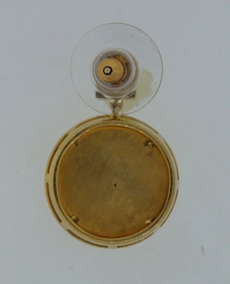 Chic MOONSTONE 1.68 cts DIAMOND YELLOW GOLD DANGLE DROP HANGING EARRINGS - 6