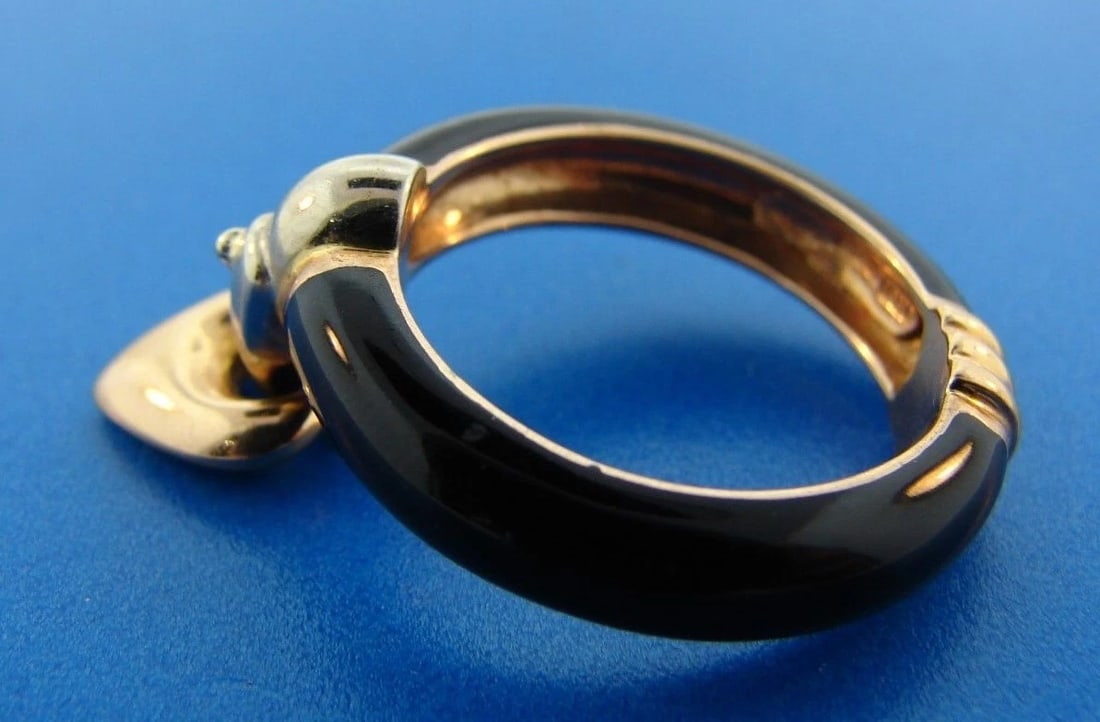 HEART YOU Nouvelle Bague 18k Yellow & White Gold & Enamel Heart Ring - 4