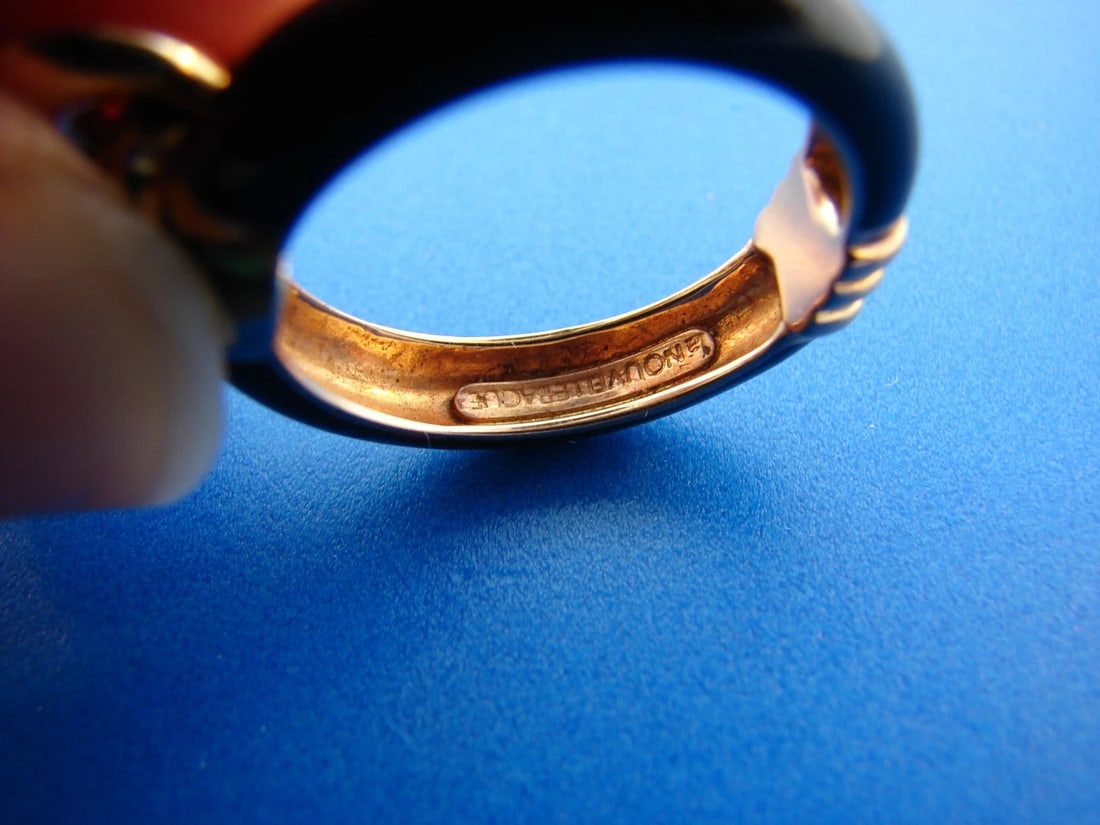 HEART YOU Nouvelle Bague 18k Yellow & White Gold & Enamel Heart Ring - 6