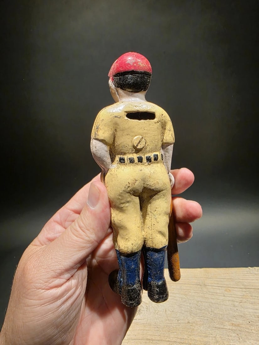 Cast Iron Slugger Coin Bank - 12
