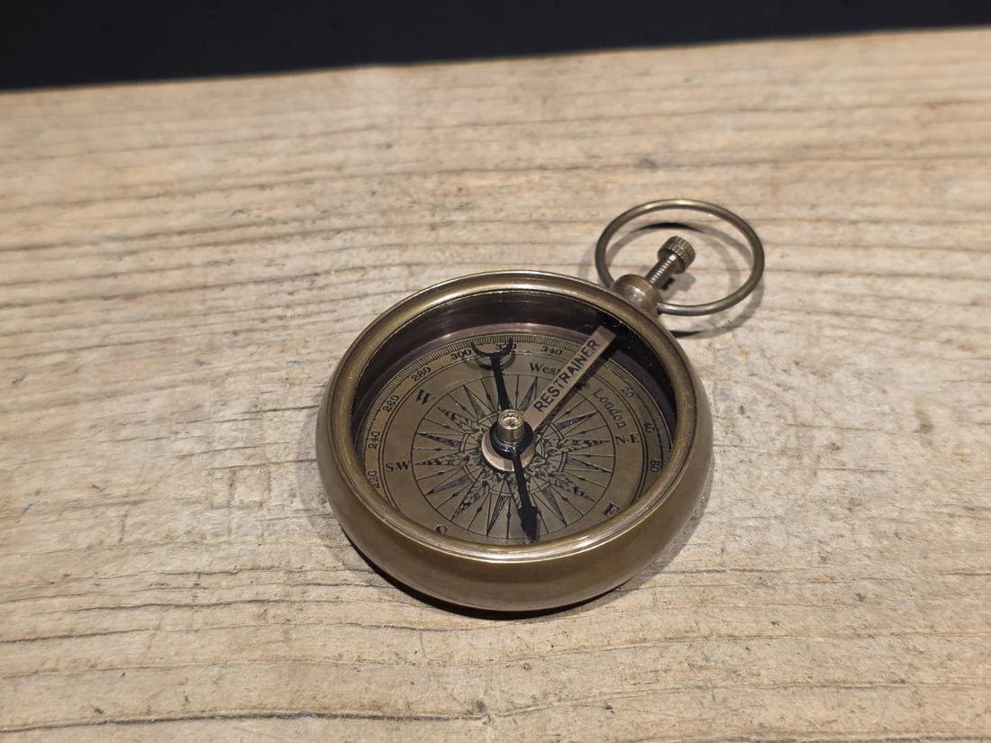 Solid Brass Pocket Compass - 5