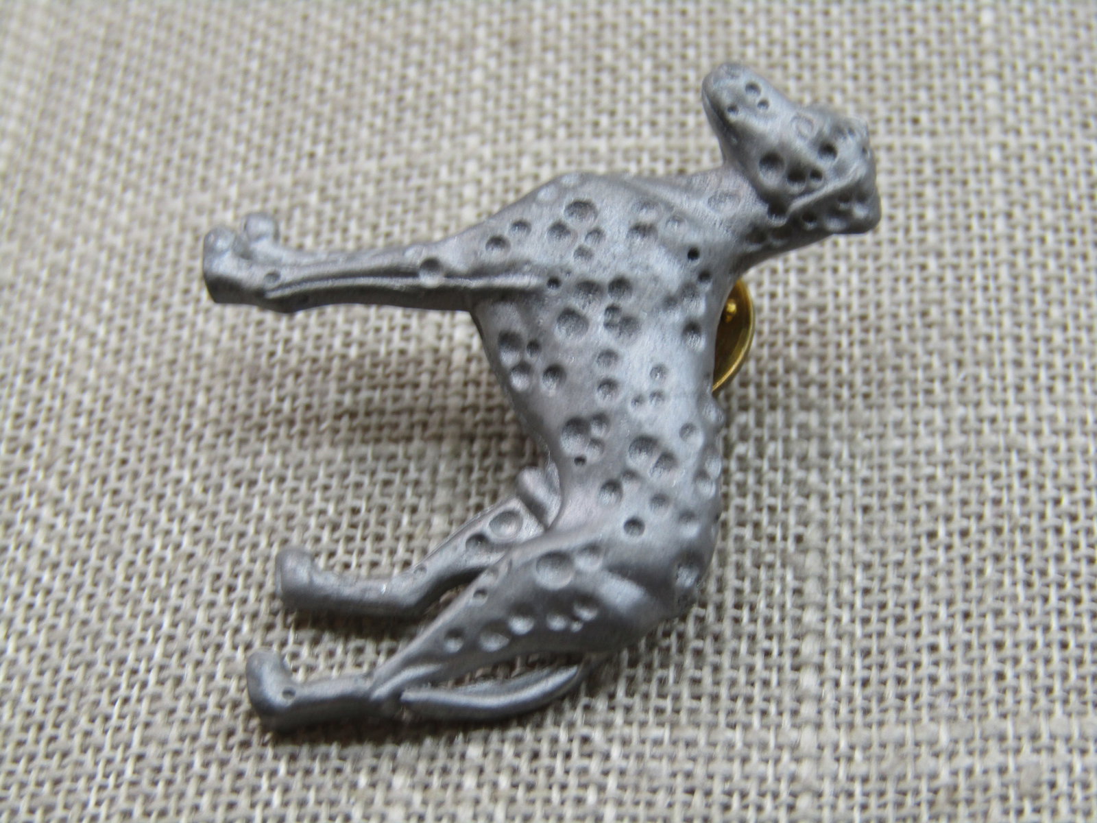 Vintage Pewter Dog Tack Pin. Possibly Dalmation. 1.25" - 3
