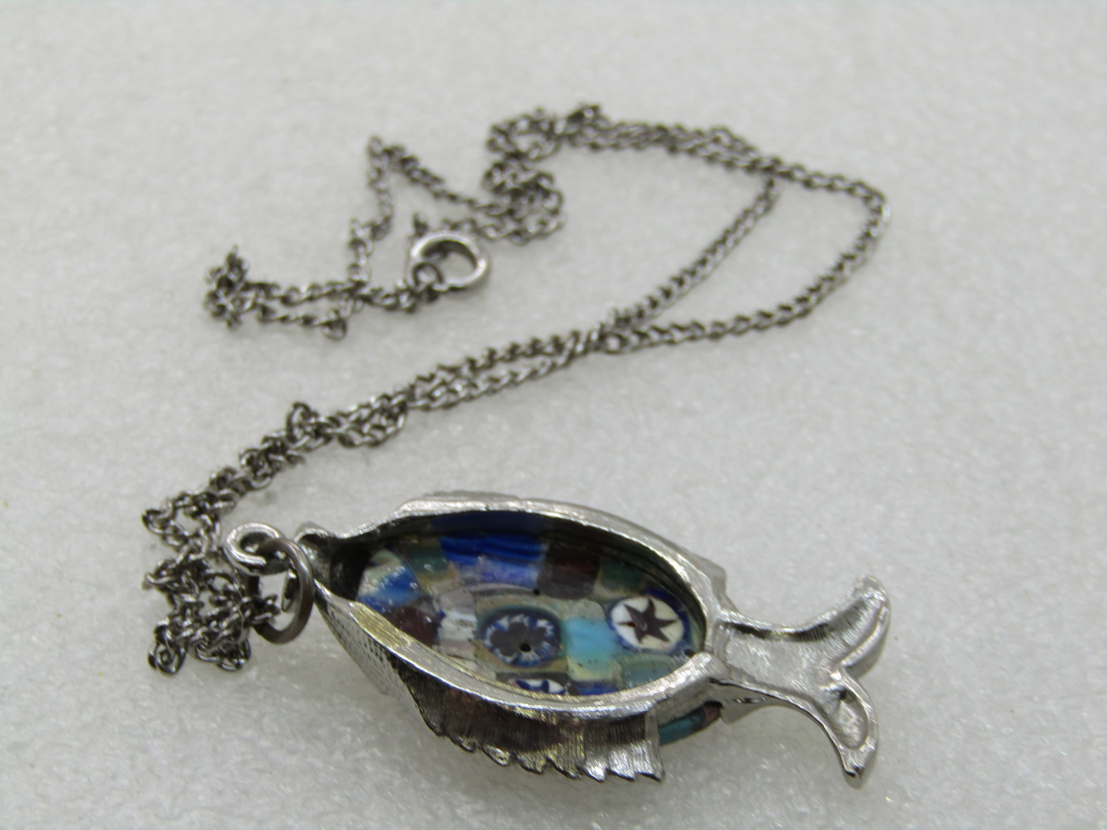 Vintage Faux Mosaic Fish Necklace, 18" - 10