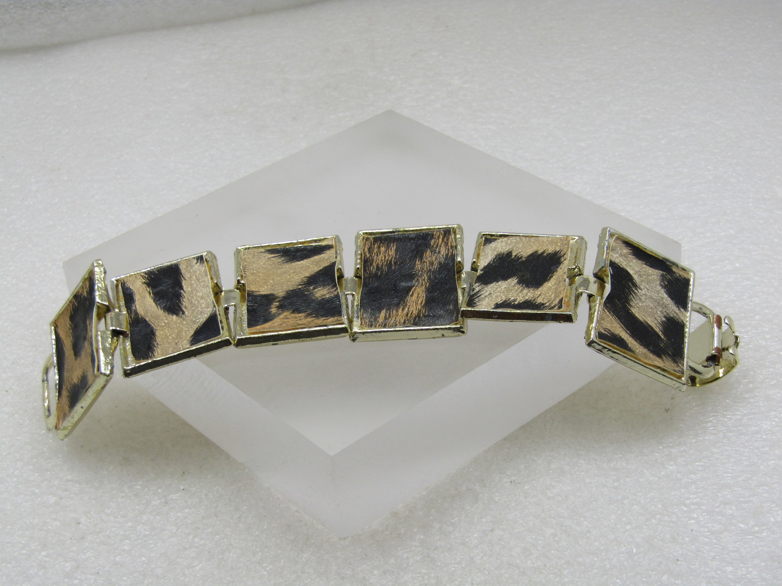 Vintage Faux Leopard Bracelet, 7.25, 1960's - 2