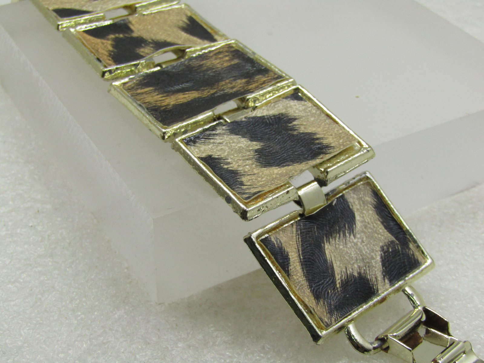 Vintage Faux Leopard Bracelet, 7.25, 1960's - 3