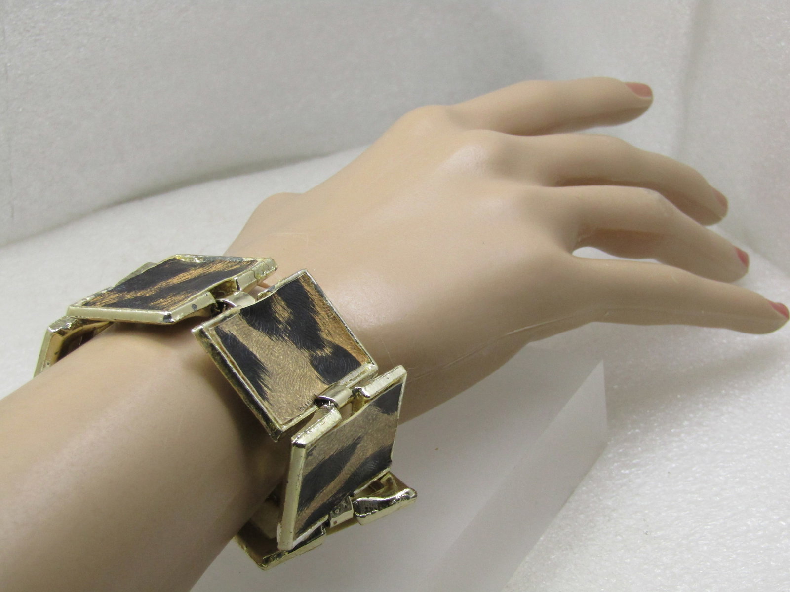 Vintage Faux Leopard Bracelet, 7.25, 1960's - 6