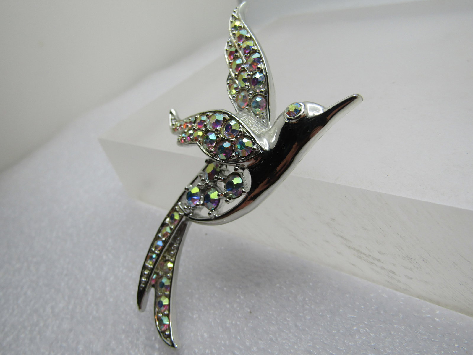 Vintage AB Rhinestone Bird Brooch, Sarah Coventry, 1960's - 2