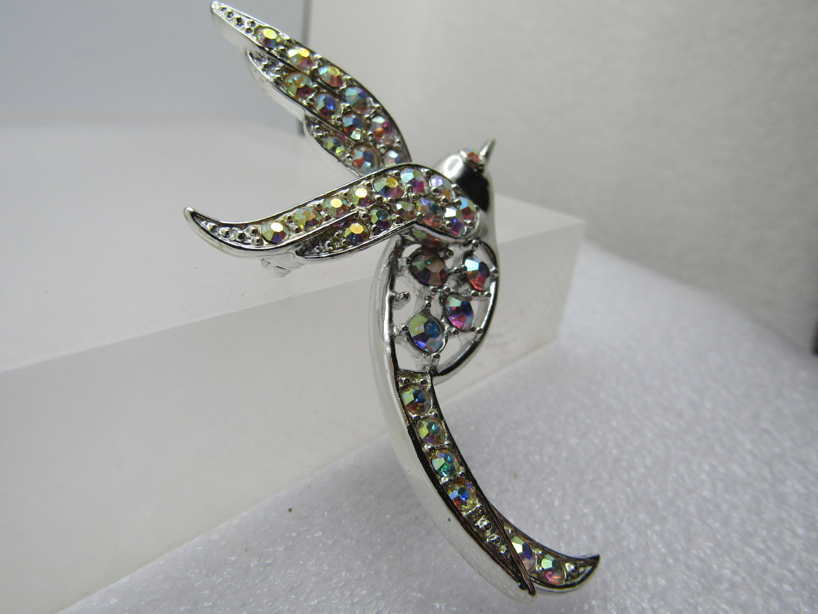 Vintage AB Rhinestone Bird Brooch, Sarah Coventry, 1960's - 3