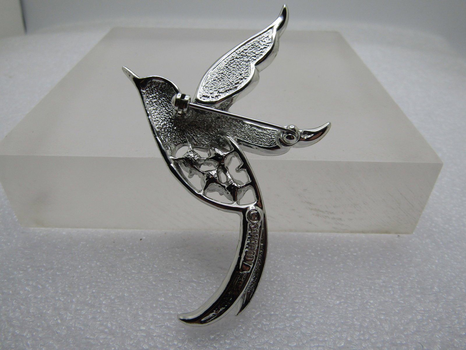 Vintage AB Rhinestone Bird Brooch, Sarah Coventry, 1960's - 4