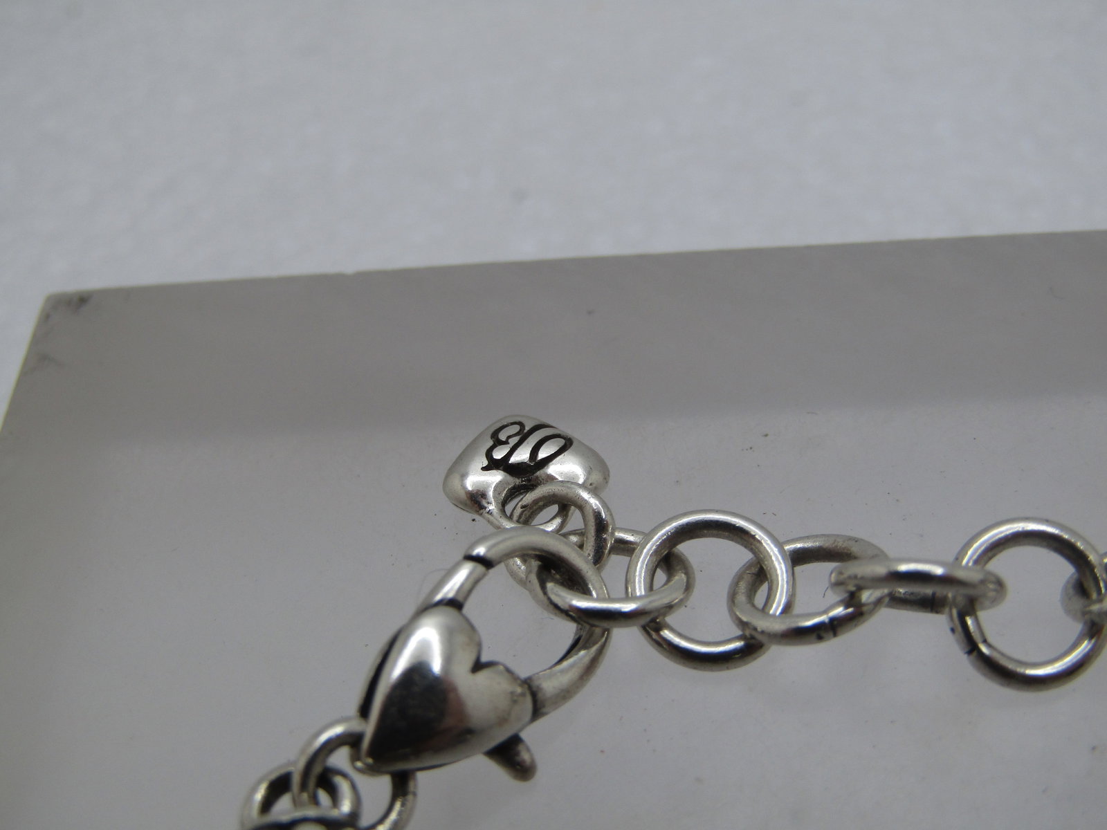 Vintage Brighton Slide Charm Bracelet, 8", Grandmother Golf Ball on tee, Purple Glass, Lucky - 4