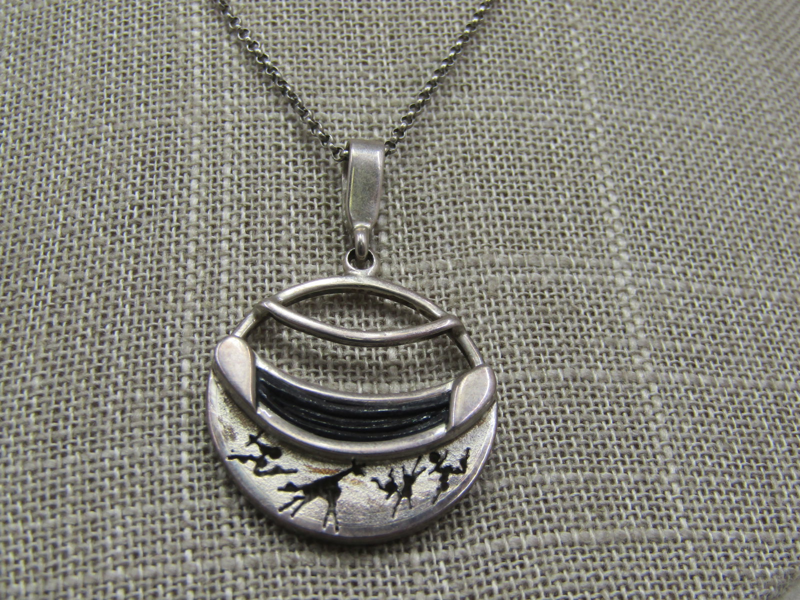 Vintage Sterling African Animal Themed Necklace 18" - 2