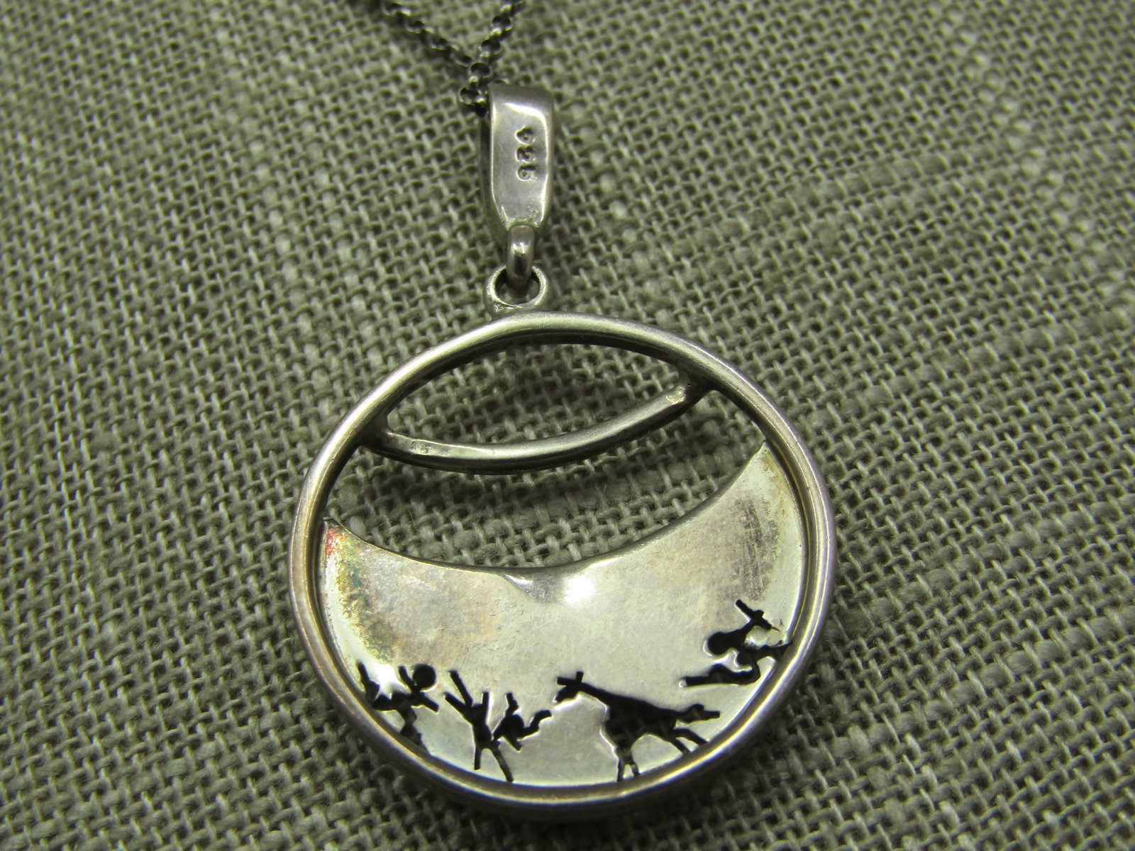 Vintage Sterling African Animal Themed Necklace 18" - 5