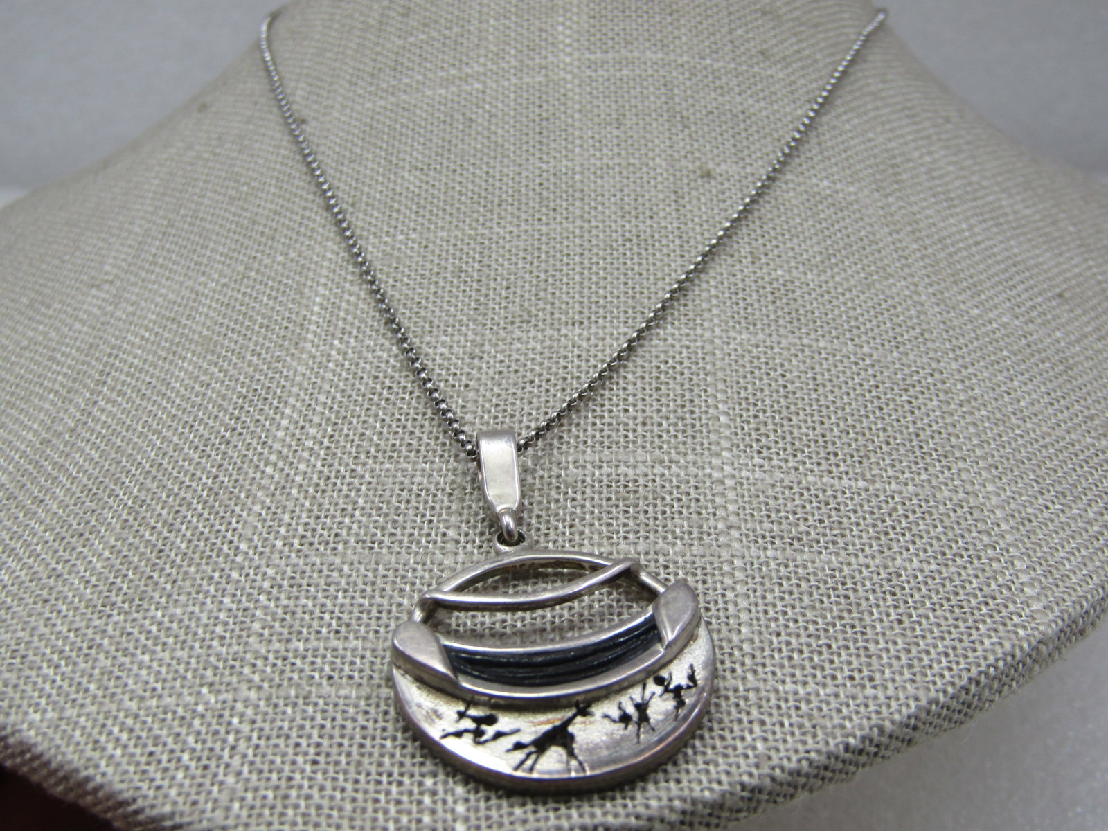 Vintage Sterling African Animal Themed Necklace 18" - 6