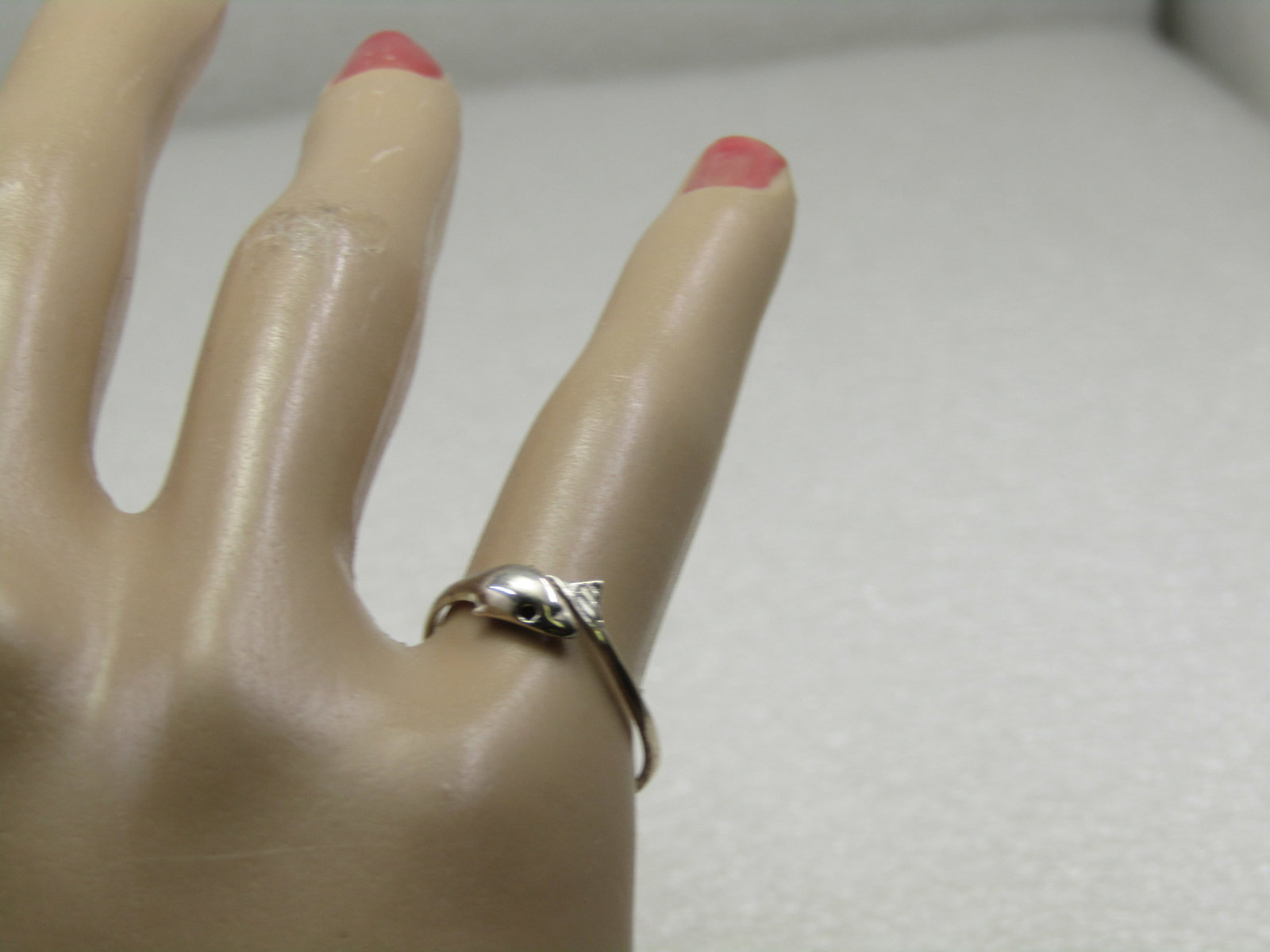 Sterling Silver Dolphin Bypass Ring, Sz. 6.5 - 8