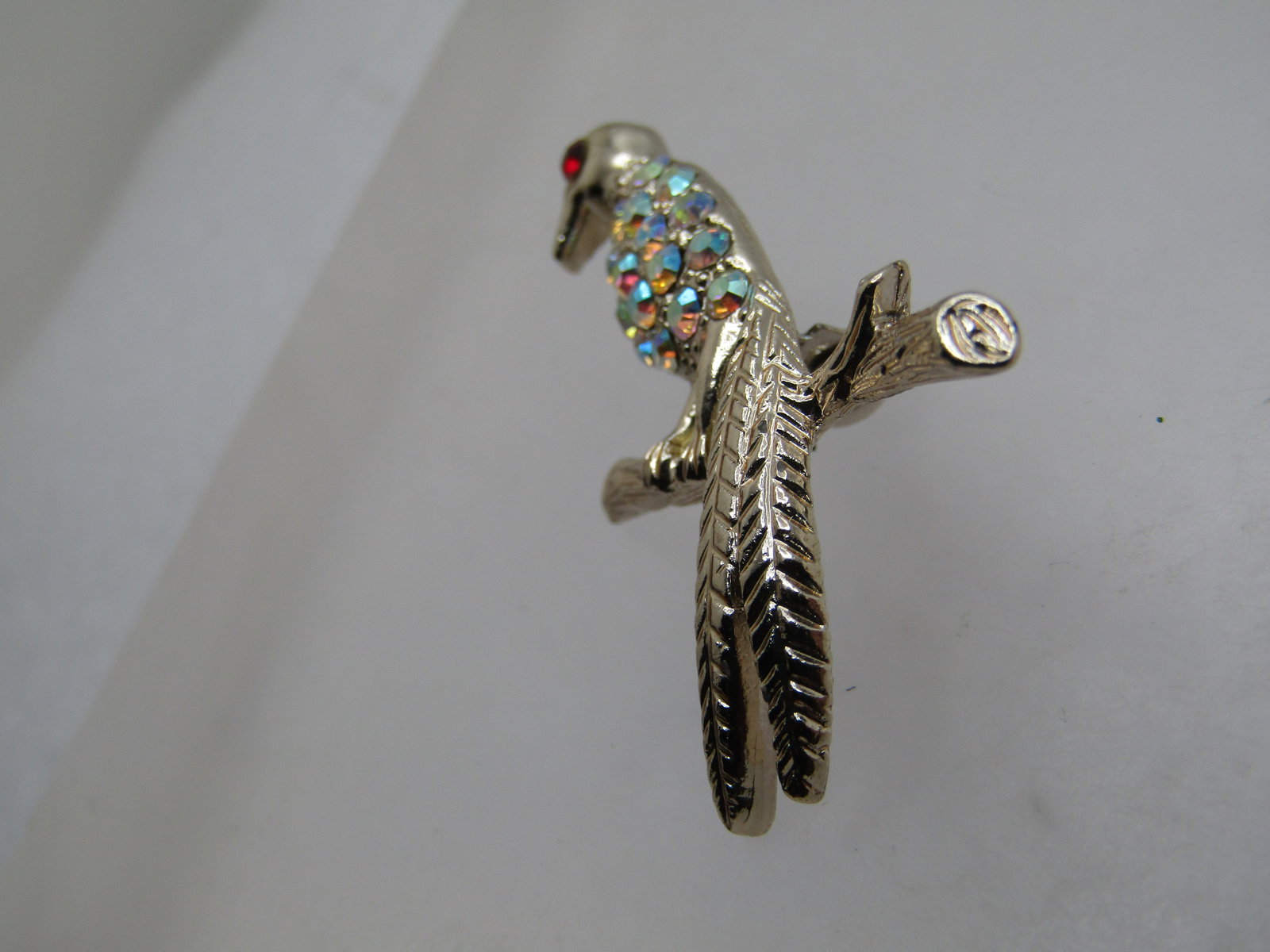 Vintage Rhinestone Bird on Branch Brooch, 1960's - 2