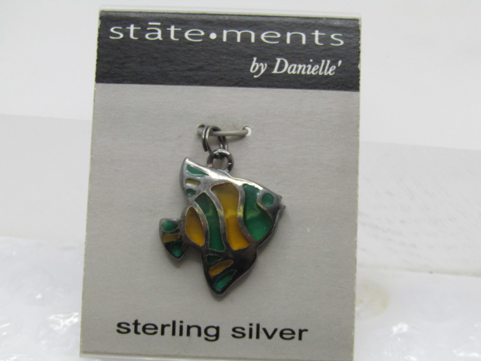 Vintage Sterling Fish Charm/Pendant, Stained Glass Style, Statements by Danielle' (1 of 4)