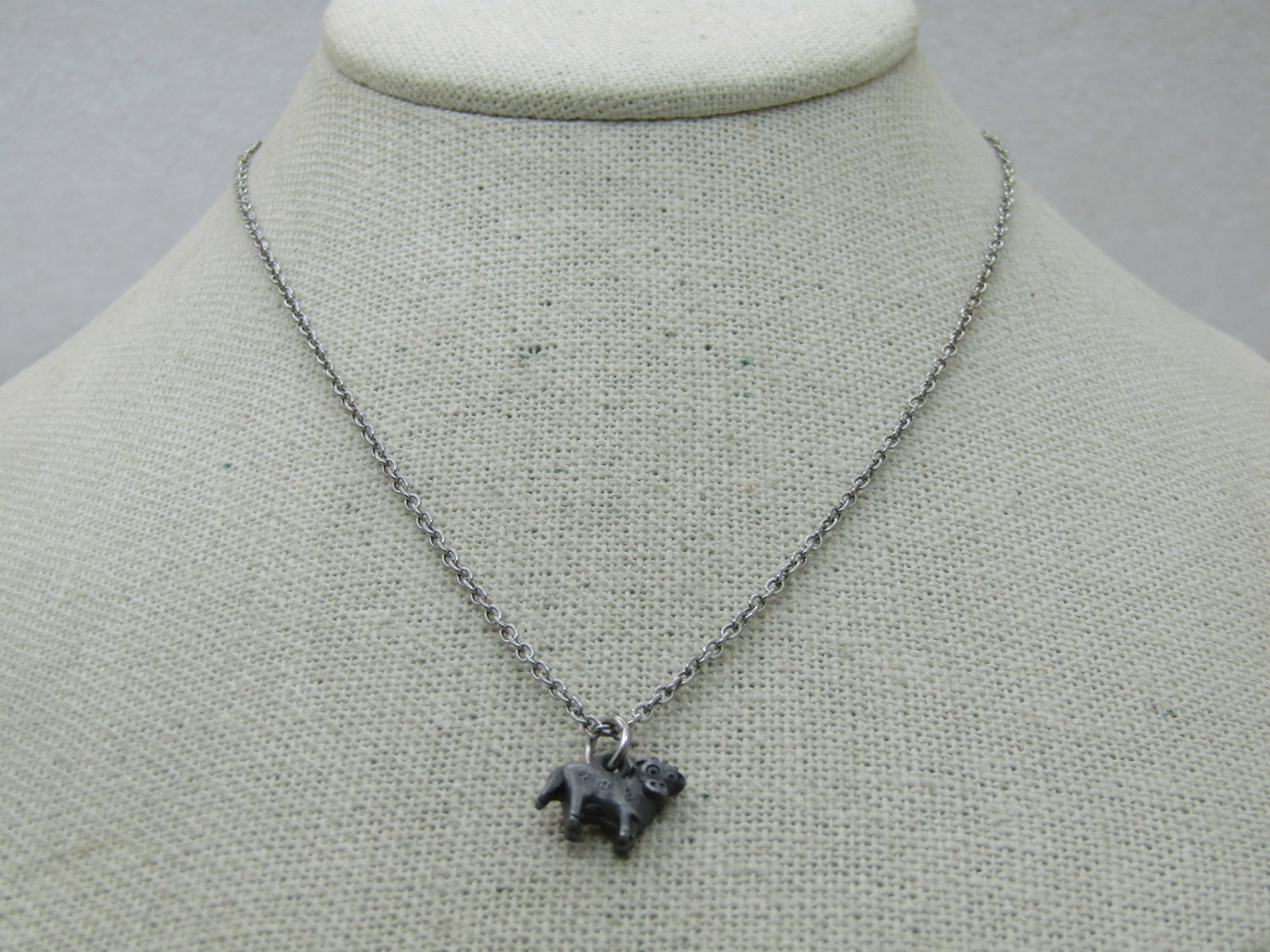 Vintage Pewter Cow Necklace, 16" (1 of 7)