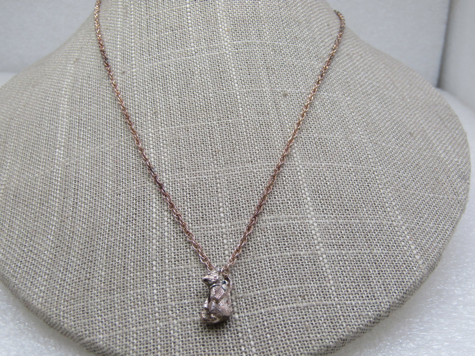 Vintage Sterling Jointed Teddy Bear Necklace, Signed TCO, 18" (1 of 7)