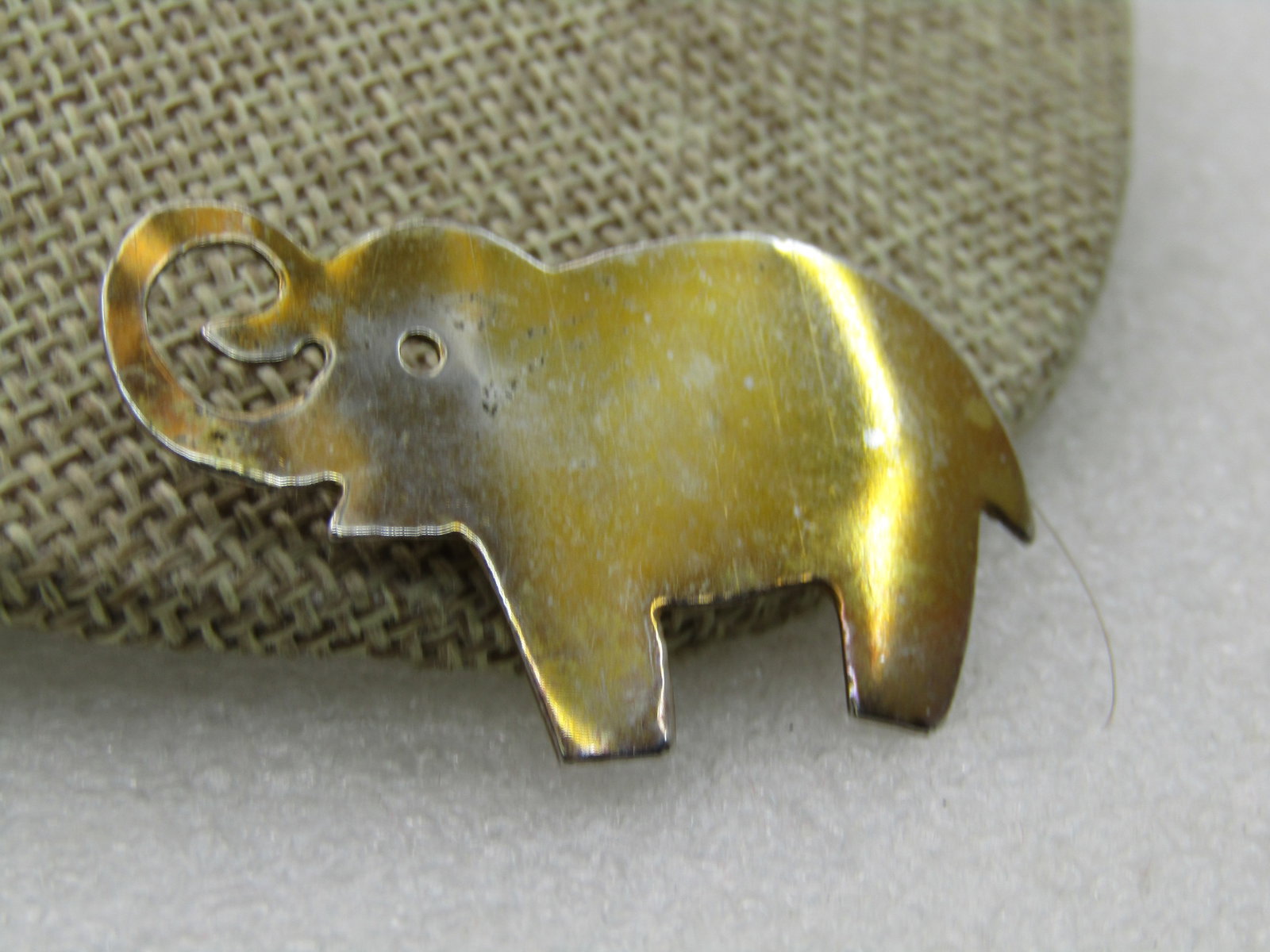 Vintage Gold Tone Elephant Brooch, 1.75" - 2