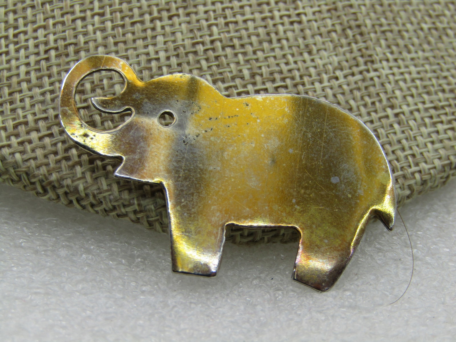 Vintage Gold Tone Elephant Brooch, 1.75" - 3