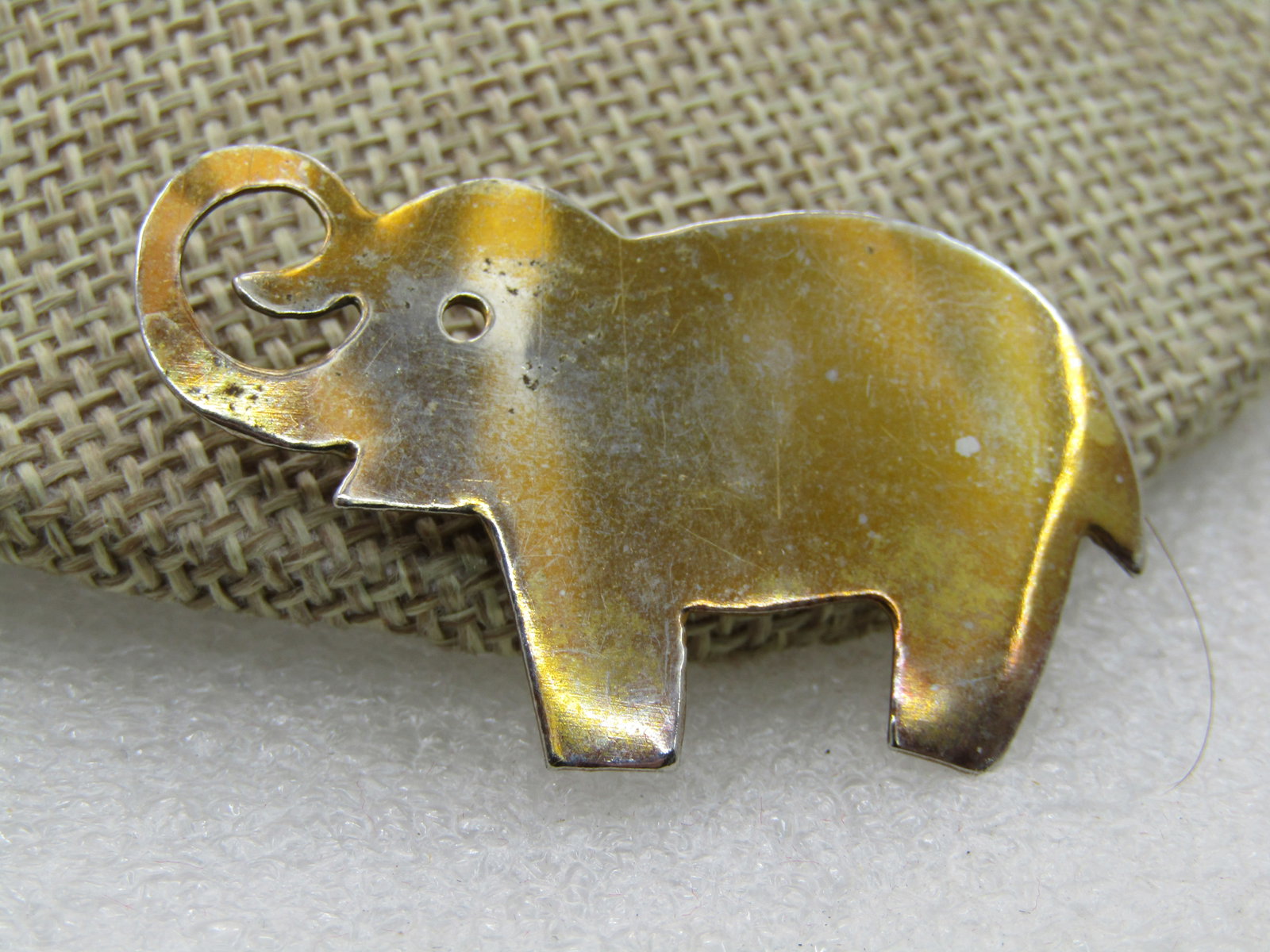 Vintage Gold Tone Elephant Brooch, 1.75" - 4