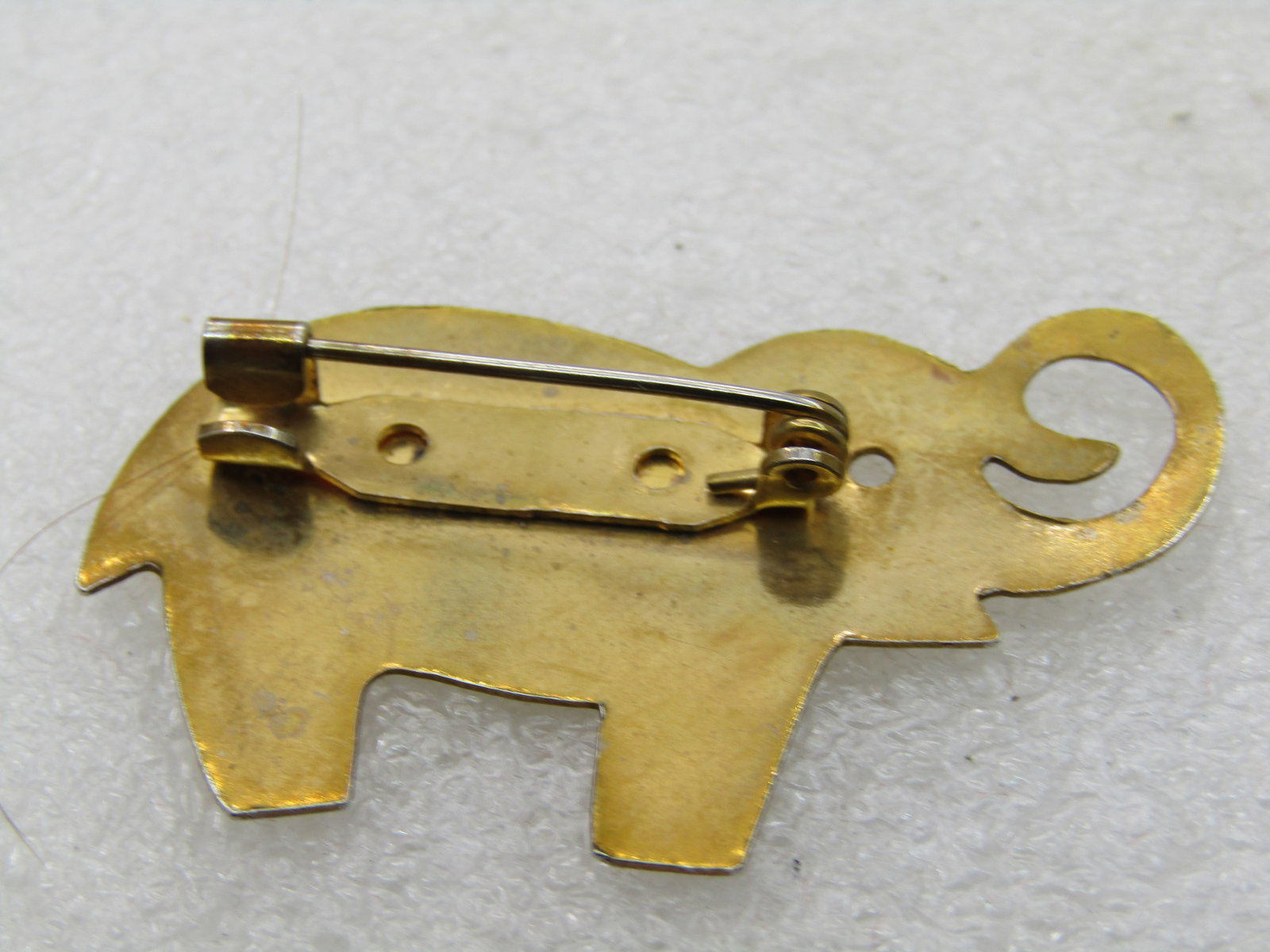 Vintage Gold Tone Elephant Brooch, 1.75" - 5