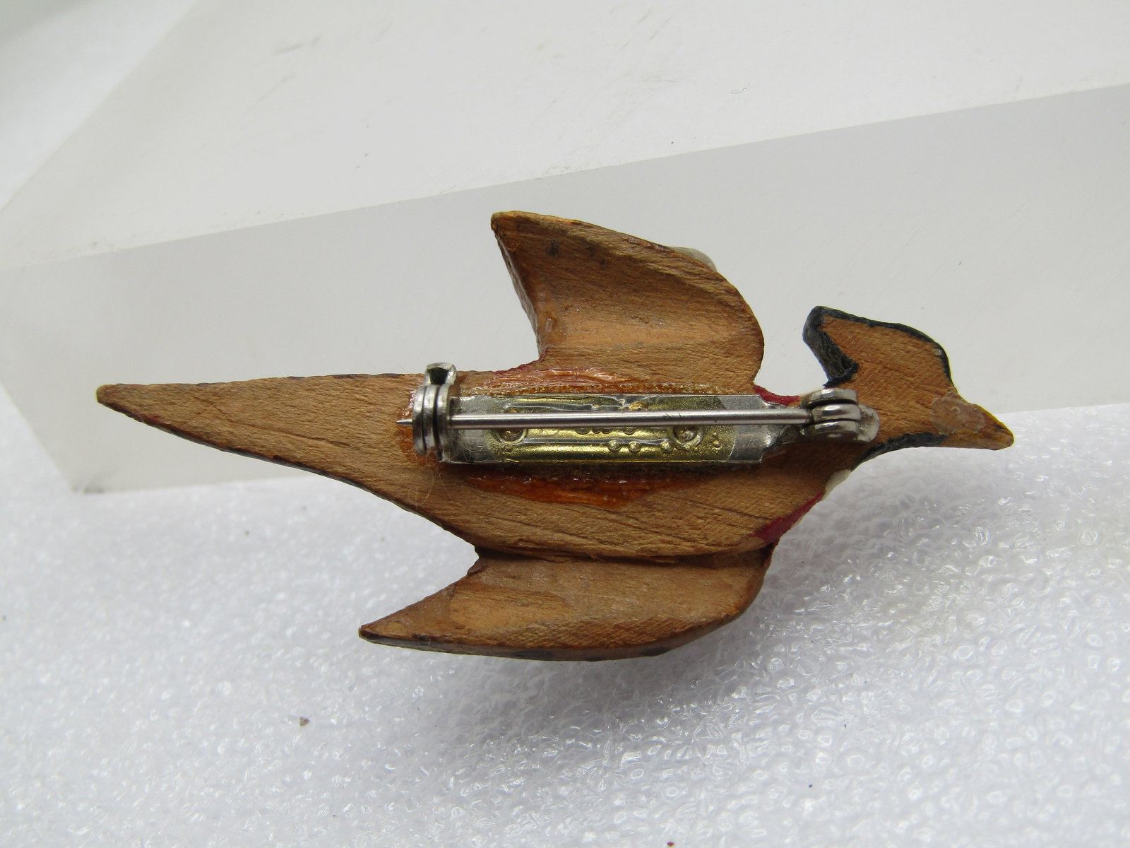 Vintage Carved Hand Painted Pheasant Brooch, 1960's-1970's - 4