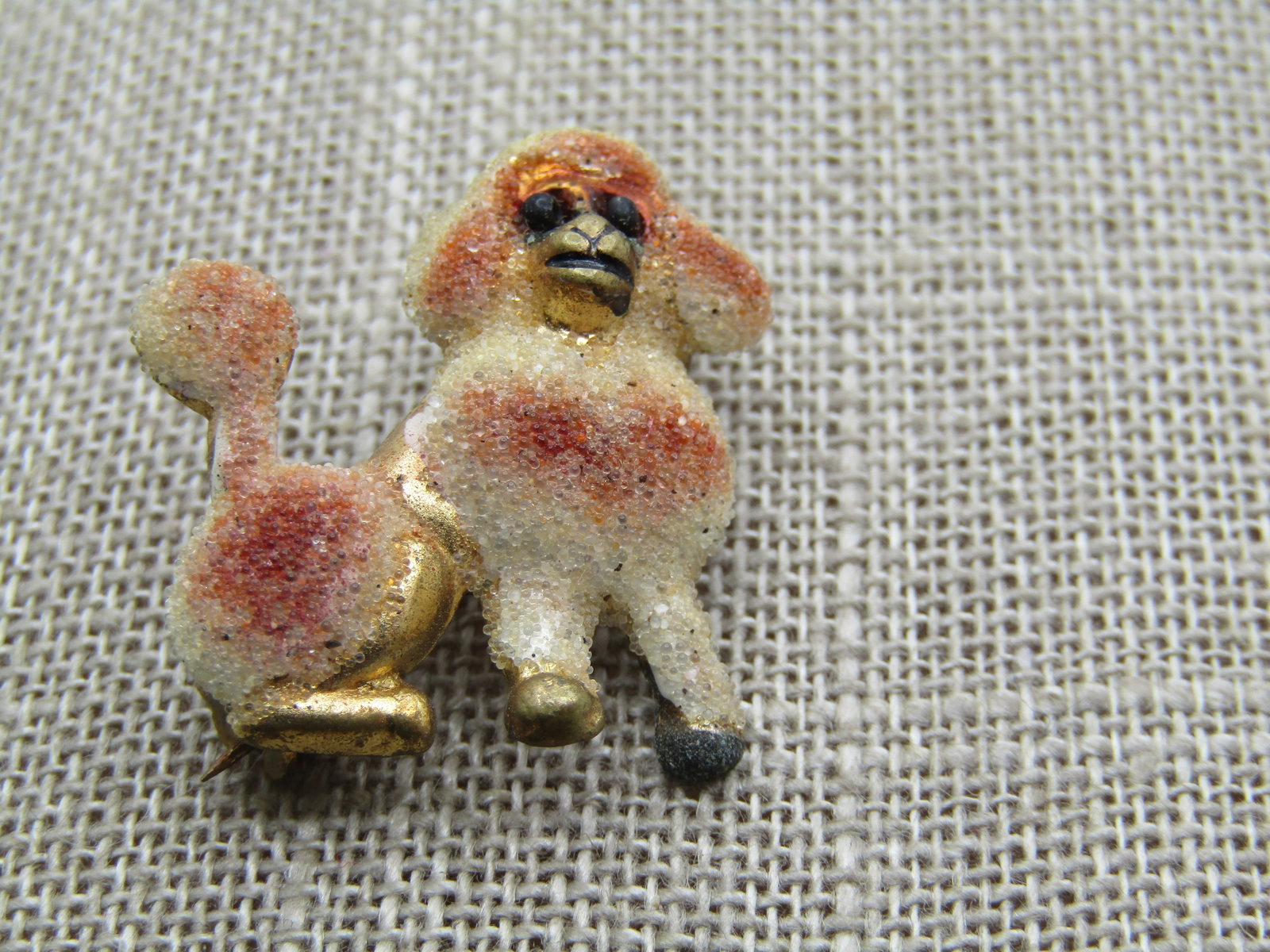 Vintage Sugary Poodle Brooch, 1950's-1960's, Gold Tone - 2