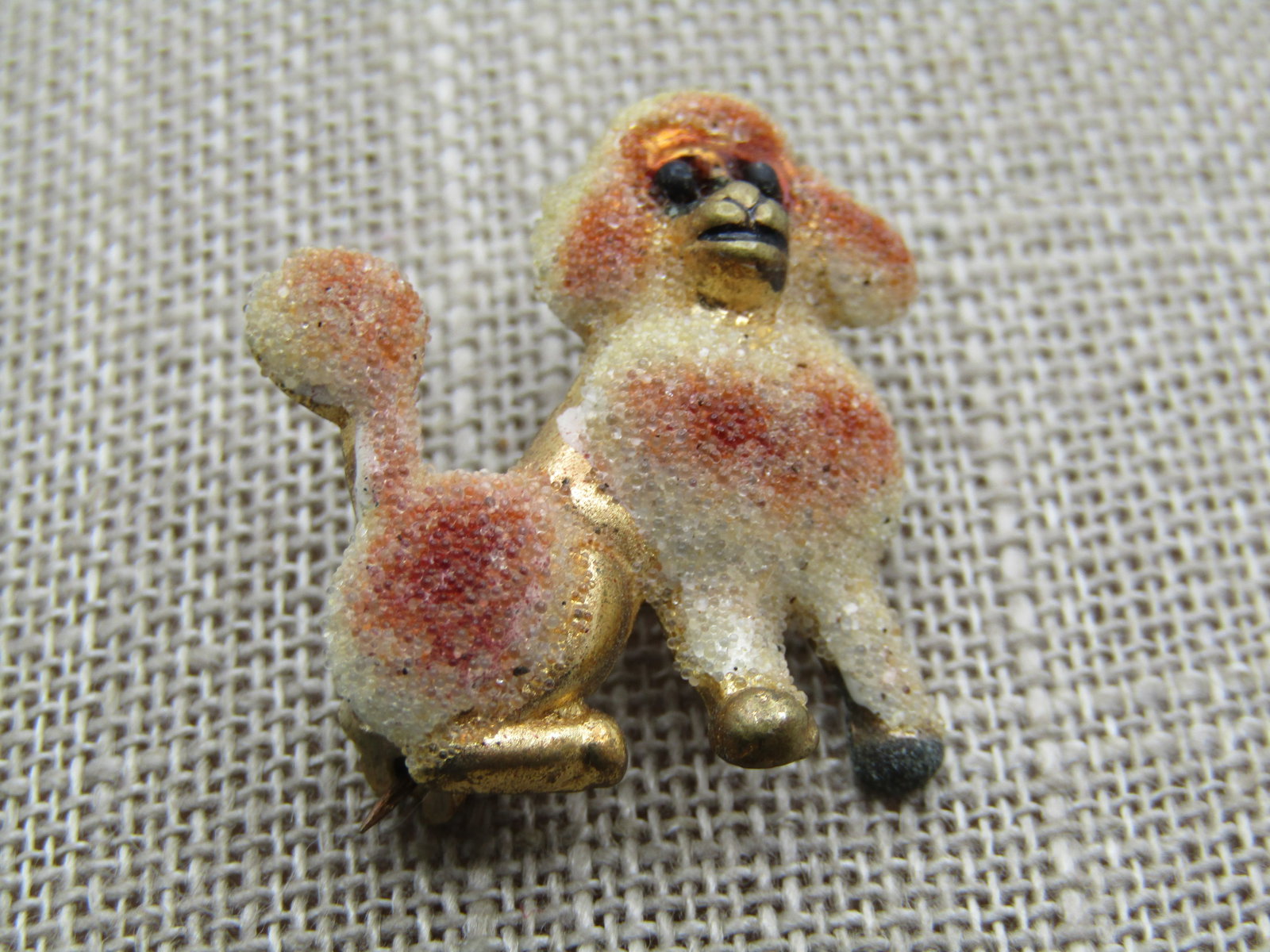 Vintage Sugary Poodle Brooch, 1950's-1960's, Gold Tone - 3