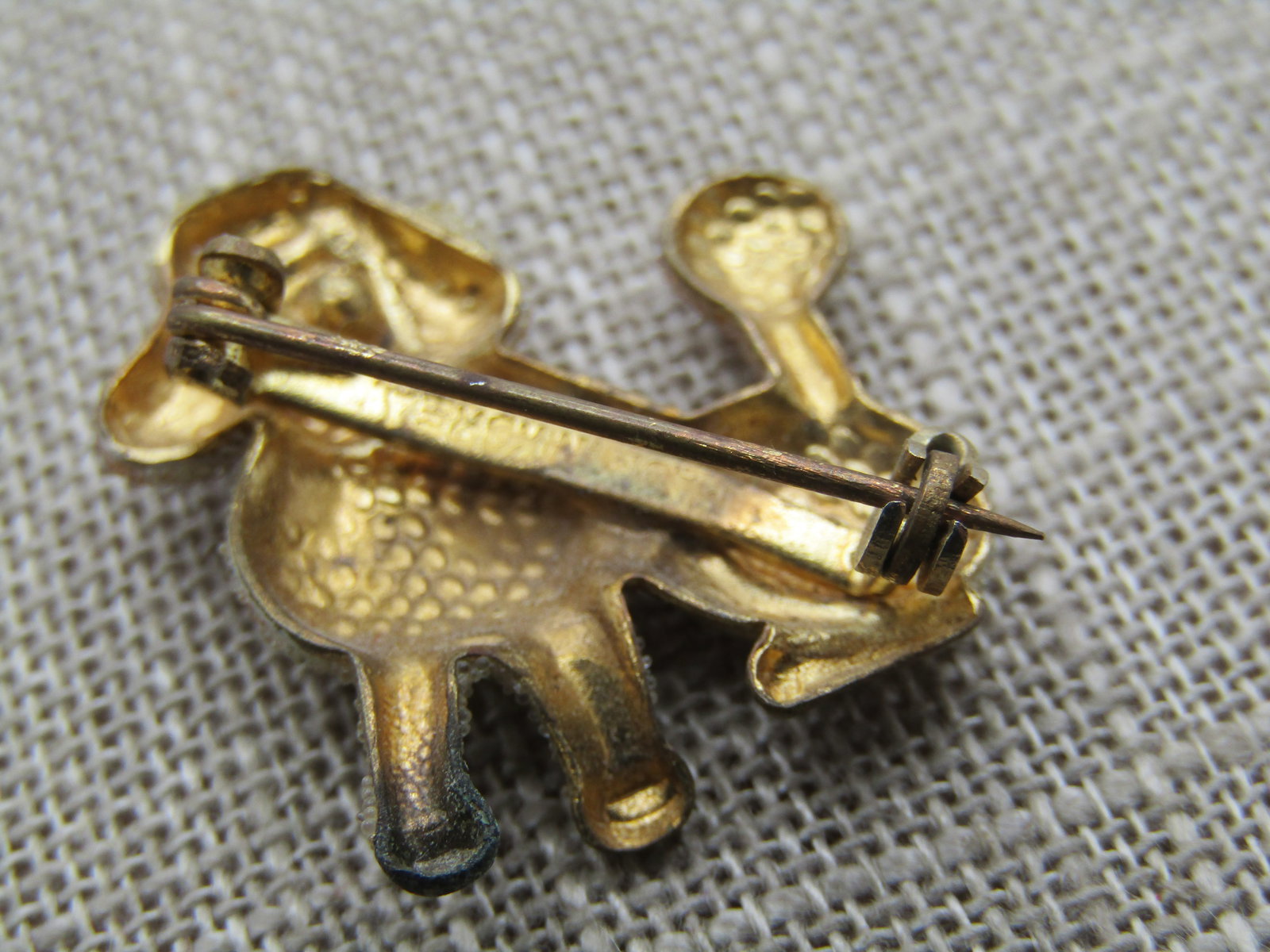 Vintage Sugary Poodle Brooch, 1950's-1960's, Gold Tone - 4