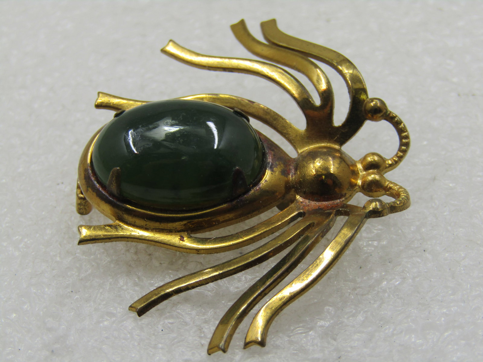 Vintage Jadeite Spider Brooch, 1950's-1960's - 3
